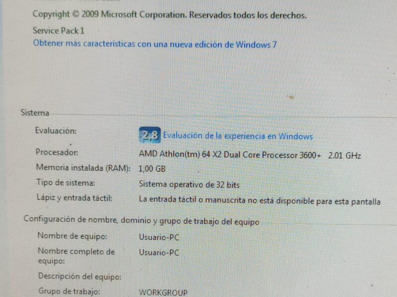 Pc de escritorio anda perfecto viene sin techado ni mouse