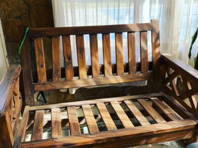 Sillón futon de dos cuerpos solo madera no se hace cama dos unidades